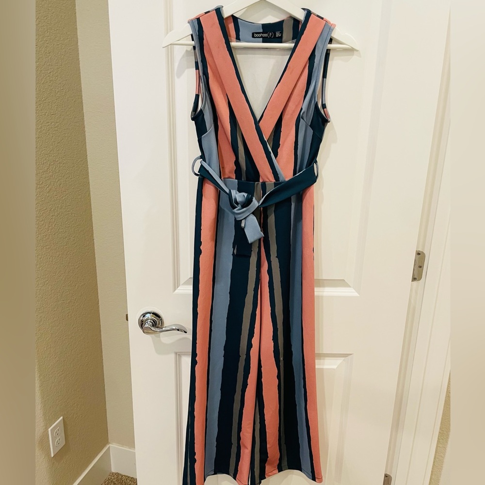 Striped Culotte Jumpsuit